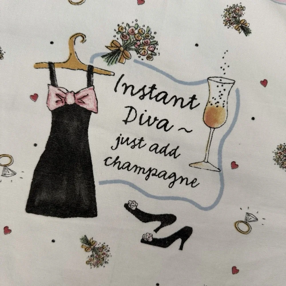 Kay Dee Designs Champagne Instant Diva Apron Kitchen Cooking Diamonds Pink Retro